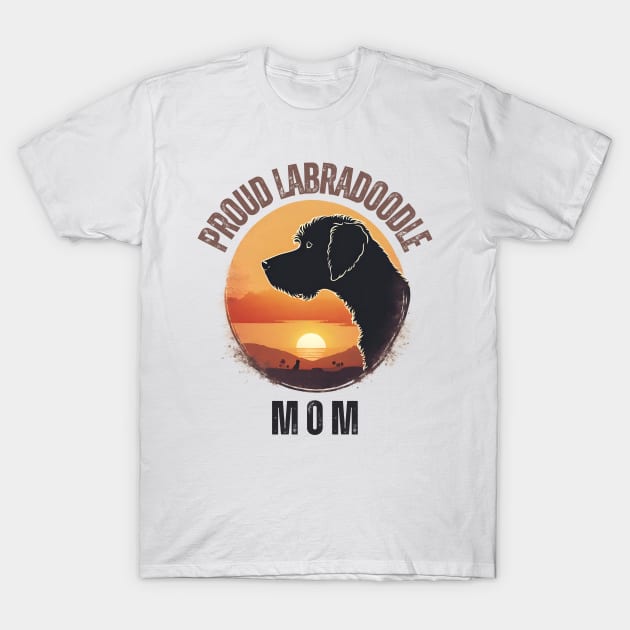 Vintage Sunset Labradoodle Mom T-Shirt by Doodle and Things